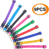 PACCOMFET 9 piezas de nailon cachorro ID collar romper gato collar ajustable para mascota perro ballena, Adjustable - BESTMASCOTA.COM
