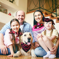 SATINIOR - 4 pañuelos de algodón para perros y gatos, diseño de corazón, lavable en triángulo - BESTMASCOTA.COM