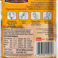 Delectables Stew Senior 15 + Pollo y atún con licencia para gato Bisque Senior 15 años + Lickable Wet Cat Treats. Dos sabores, 3 bolsas de cada sabor. Paquete variado de 6 unidades en total. - BESTMASCOTA.COM