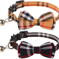 CHUKCHI Cat Collar Breakaway with Cute Bow Tie and Bell for Kitty and Some Puppies (red+Black) (red+Black) - BESTMASCOTA.COM
