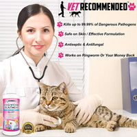 Vet recomendado – tiña Tratamiento para gatos – Concentrado hace Dos – Martillo Botellas de Antifúngico Spray de forma segura Mata a Virus, Enfermedad causar bacterias, esporas y hongos – fabricado en EE. UU. (4oz/120 ml) - BESTMASCOTA.COM