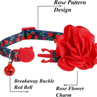 Boombone Collar de gato de flores, collares para perros y accesorios de San Valentín - BESTMASCOTA.COM