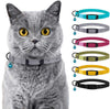 Bronzedog - Collar de piel para gato, con cascabel, color negro, azul, rosa, verde, amarillo y gris - BESTMASCOTA.COM