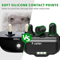 F-color collar de entrenamiento para perro, 2600FT collar de choque para perros grandes medianos y pequeños de raza, con 4 modos de luz de vibración de pitido, collar de choque impermeable y recargable para 3 perros - BESTMASCOTA.COM