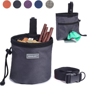 Vivaglory - Bolsa de regalo para perros con manos libres y cintura ajustable y dispensador de bolsas de residuos para perros, 2 maneras de llevar - BESTMASCOTA.COM