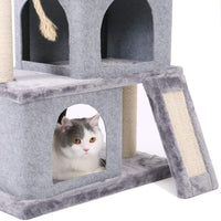 PAWZ Road Árbol para gatos de varios niveles y lujosas torres para gatos de 50.0 in con 2 condominios, espaciosas perchas, poste para rascar, bolas colgantes y rampa - BESTMASCOTA.COM