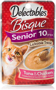 delectables Bisque Senior 10 años + con vitaminas E y B Lickable tratar Atún & pollo (4-pouches) (neta WT 1,4 oz cada uno) - BESTMASCOTA.COM