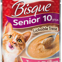 delectables Bisque Senior 10 años + con vitaminas E y B Lickable tratar Atún & pollo (4-pouches) (neta WT 1,4 oz cada uno) - BESTMASCOTA.COM