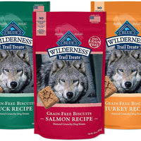 Blue Buffalo Wilderness Trail Treats High Protein Grain Free Crunchy Dog Treats Galletas, pato, Turquía, y Salmon Recetas 10 oz paquete variado, 3 unidades - BESTMASCOTA.COM