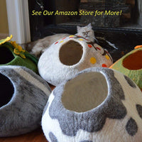 Earthtone Solutions pelotas de fieltro de lana para gatos y gatitos, divertidas, adorables, coloridas, suaves, silenciosas, de fieltro, hechas a mano, naturales, perfectas para amantes de los gatos, suministros de manualidades - BESTMASCOTA.COM