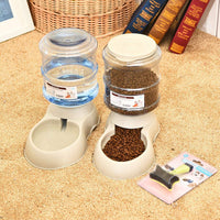 Mingzheng - Juego de alimentador automático de alimentos y agua con cepillo para rebanar con temporizador digital para gatos y perros pequeños, solución para mascotas, fácil de desmontar/limpiar/montar/rellenar - BESTMASCOTA.COM