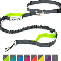 Tuff Mutt, Correa para perros, manos libres, para correr, caminar, senderismo, correa con mango doble durable, costura reflectante, 4 pies de largo, cinto ajustable en la cintura (hasta 42 pulgadas de cintura) - BESTMASCOTA.COM