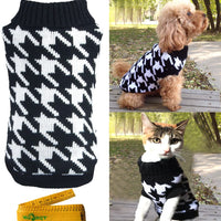 Mascota Suéter Prendas de punto para perros & gatos elegante Cálido Knitted Turtleneck Houndstooth - BESTMASCOTA.COM