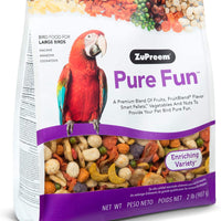 ZuPreem Pure Fun Bird Food for Large Birds | Powerful Blend of Fruit, Natural FruitBlend Pellets, Vegetables, Nuts for Amazons, Macaws, Cockatoos - BESTMASCOTA.COM