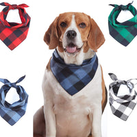 Odi Style Buffalo Bandana para perro, 4 unidades, pañuelos de algodón, pañuelos, pañuelos, baberos triangulares, accesorios para perros pequeños, medianos, grandes, cachorros, mascotas, negro y blanco, rojo, verde, azul y azul marino - BESTMASCOTA.COM