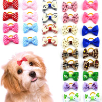 mewtogo 30 Pcs/15 pares mascota pelo Arcos con bands-dog accesorios para el pelo de goma con patrón diferente (banda de goma) - BESTMASCOTA.COM