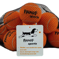 Woof Sports Pet pelotas de tenis – 12 Bolas de ecofriendly y malla bolsa. Sólo el Derecho Cantidad de rebote, easy-to-see Naranja y ideal para pelota lanzadores - BESTMASCOTA.COM