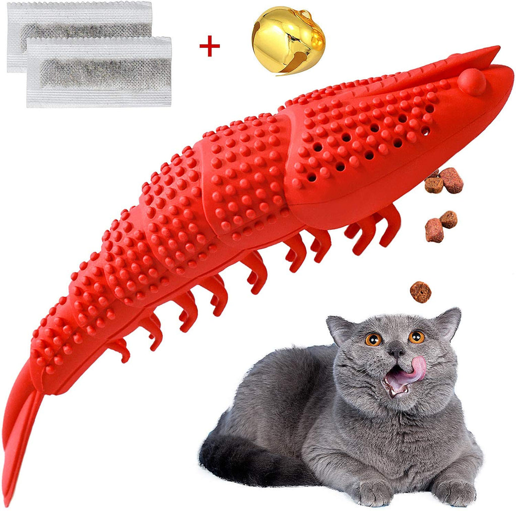 HETOO Cat Toys,Interactive Cat Toothbrush Catnip Chew Treat Toy for Kitten Kitty Cats Teeth Cleaning Dental Care,Crayfish Shape Pet Toy Cat - BESTMASCOTA.COM