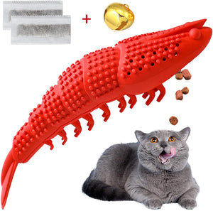 HETOO Cat Toys,Interactive Cat Toothbrush Catnip Chew Treat Toy for Kitten Kitty Cats Teeth Cleaning Dental Care,Crayfish Shape Pet Toy Cat - BESTMASCOTA.COM