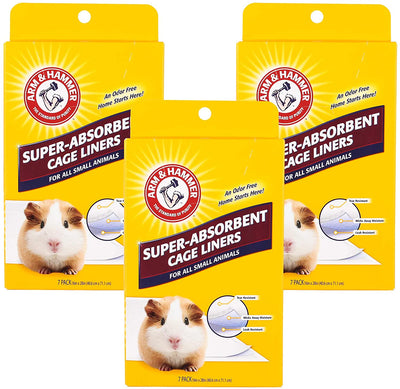 Arm & Hammer Jaula superabsorbente para cobayas, hámsters, conejos y todos los animales pequeños | mejores revestimientos de jaula para animales pequeños, controlar olores de mascotas, 7 unidades - BESTMASCOTA.COM