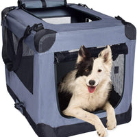 Caja de tela para perros, jaula para uso interior y exterior, de tela suave, 3 caras, puerta plegable, transportador de viaje con correas, Arf Pets - BESTMASCOTA.COM