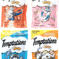 Temptations Cat Treats Variety Pack de 4 bolsas de sabor (langosta de Rockin, Shrimpy Shrimp, Tempting Tuna, Tantalizing Turquy; 3 oz cada una) - BESTMASCOTA.COM