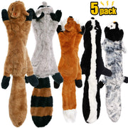 CNMGBB - Juguete para perro con chirridos, peluche de peluche resistente y sin pelusas, juguete para perros de tamaño mediano y grande, paquete de 5 (peluche para zorros y pingüinos), 24.0 in - BESTMASCOTA.COM