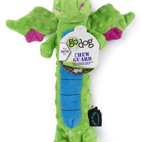 GoDog Skinny Dragons con protector para masticar, juguetes para perros de peluche duraderos con chirriadores - BESTMASCOTA.COM