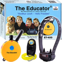 Paquete de 2 artículos – E-Collar – ET-400 – 3/4 millas recargable a distancia impermeable entrenador educador – estático, vibración y sonido estimulación collar con PetsTEK perro entrenamiento Clicker - BESTMASCOTA.COM