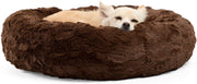 Best Friends by Sheri Lux Fur Donut Cuddler (varios tamaños) - Cama redonda para gatos y perros, alivio ortopédico, autocalentamiento y acogedor para un sueño mejorado, Prime, lavable a máquina, parte inferior resistente al agua - BESTMASCOTA.COM
