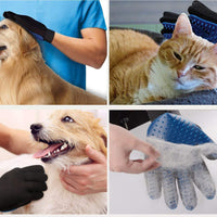 FMU [versión mejorada] guante de aseo para mascotas, guante eficaz para eliminar el pelo de mascotas, guante de cepillo de desenredado suave con diseño mejorado de cinco dedos, perfecto para mano izquierda y derecha, perro gato, caballo, pelo largo corto - BESTMASCOTA.COM