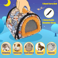 CROWNY - Bolsa transportadora de hámster con correa transpirable y portátil para hámster, erizo, ardilla ratones, ratas, azucarera, etc., Dibujos animados a - BESTMASCOTA.COM