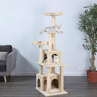 Go Pet Club F206 - Mueble para cama de mascotas, diseño de árbol de gatos, color negro - BESTMASCOTA.COM