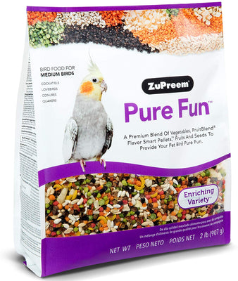 ZuPreem - Alimento para pájaros medianos para aves de amor, quakers, pequeños conorios y cacatúas | potente mezcla de verduras, pellets de mezcla de frutas naturales, frutas y semillas - BESTMASCOTA.COM
