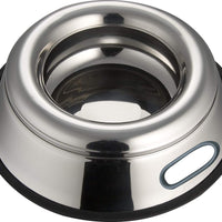 Plato de acero inoxidable Indipets a prueba de derrames, libre de salpicaduras sin punta anti resbalón con mango fácil de recoger - BESTMASCOTA.COM