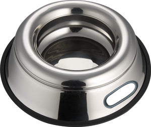 Plato de acero inoxidable Indipets a prueba de derrames, libre de salpicaduras sin punta anti resbalón con mango fácil de recoger - BESTMASCOTA.COM