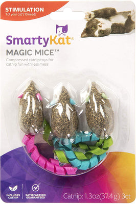 SmartyKat Magic - Juego de 3 ratones comprimidos para gatos - BESTMASCOTA.COM