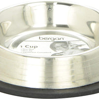 Bergan - Cuenco de acero inoxidable para mascotas con bordes - BESTMASCOTA.COM