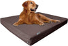 Dogbed4less Cama para perro de espuma viscoelástica prémium, ortopédica, forro impermeable, funda de tela vaquera duradera lavable y funda exterior de segunda calidad, 7 tamaños, color marrón - BESTMASCOTA.COM