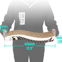 Coching Cat Scratcher – Almohadilla para arañazos de cartón curvado con tres diferentes texturas de diseño de rayones duraderos, reversible con gato orgánico, L - BESTMASCOTA.COM