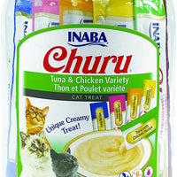 INABA Churu Lickable Creamy Purée Cat Treats 5 Flavor Tuna and Chicken Variety Canister of 50 Tubes - BESTMASCOTA.COM