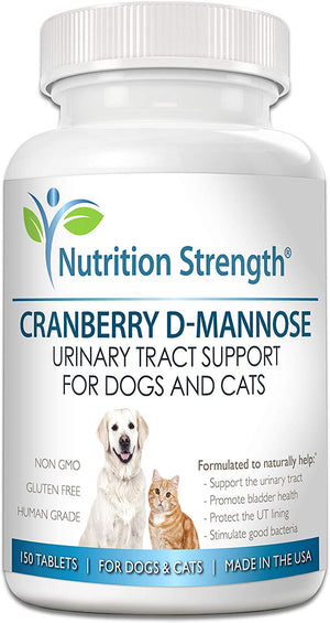 Arándano D-Mannose antioxidante, fuerza de apoyo para perros y gatos, previene y elimina Uti urinarias, Nutrición, 150 Tabletas Masticables - BESTMASCOTA.COM