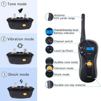 PetSpy P620 Collar de entrenamiento para perros con vibración, choque eléctrico, pitido; recargable e impermeable, collar electrónico de entrenamiento remoto, 10 – 140 libras - BESTMASCOTA.COM