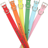 Collar para perros para personalizar - De piel suave grabado, tamaños extra pequeño, pequeño, mediano o grande, collar de identificación sin etiquetas o nombres bordados - BESTMASCOTA.COM