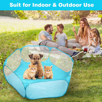 PrimePets - Playpen de animales pequeños, impermeable, para uso al aire libre/interior, valla de ejercicio abierta, carpa CC para conejos, hámster - BESTMASCOTA.COM