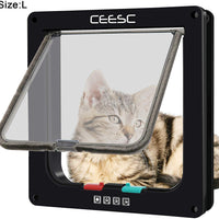 CEESC Puerta magnética para gato con 4 vías de bloqueo para gatos, gatitos y gatitos, 3 tamaños y 2 opciones de colores - BESTMASCOTA.COM