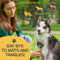 Rastrillo de pelaje para mascotas Pawradise – Herramienta de desenredado de 2 lados para perros y gatos – Cepillo de cuidado y desenredado seguro – Peinar las alfombrillas y enredos fácilmente - BESTMASCOTA.COM