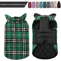 MIGOHI Dog Jackets for Winter Windproof Waterproof Reversible Dog Coat for Cold Weather British Style Plaid Warm Dog Vest for Small Medium Large Dogs - BESTMASCOTA.COM