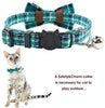 Collar de gato con capucha y pajarita, diseño a cuadros ajustable de seguridad Kitty Kitten Collares (6.8-10.8in) - BESTMASCOTA.COM