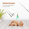 Pawaboo Juguete de plumas para gato, varita interactiva para gato, juguete de pluma voladora con varita extra larga y campana pequeña, juguete divertido para jugar para gatitos o gatos. - BESTMASCOTA.COM